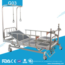 Preço ortopédico manual médico da cama da tração do hospital G03 econômico com a manivela quatro